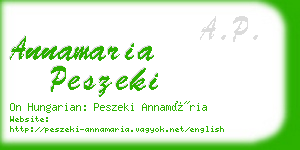 annamaria peszeki business card